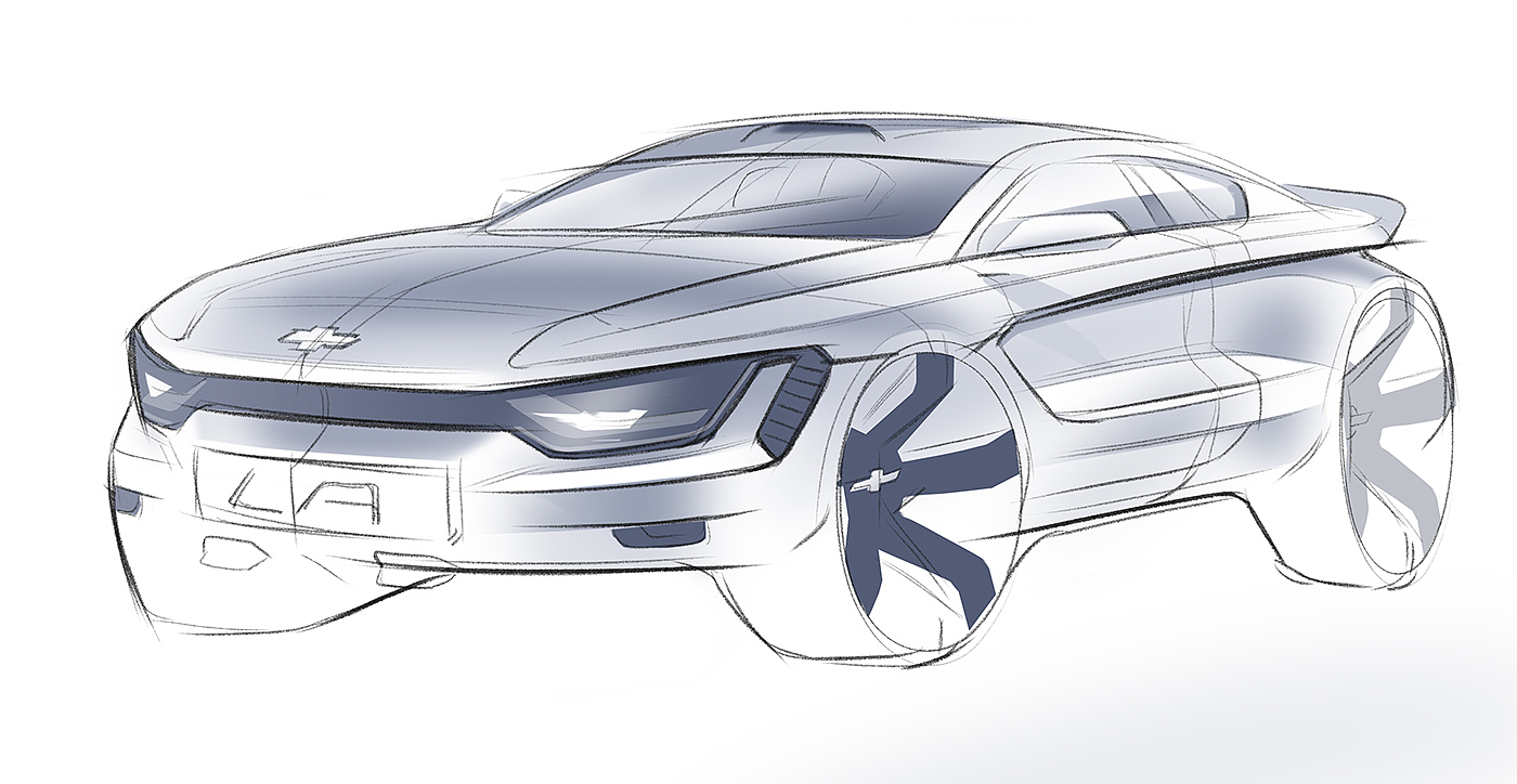 Hand drawn car，draft，Ubee ，Render，Automobile design，