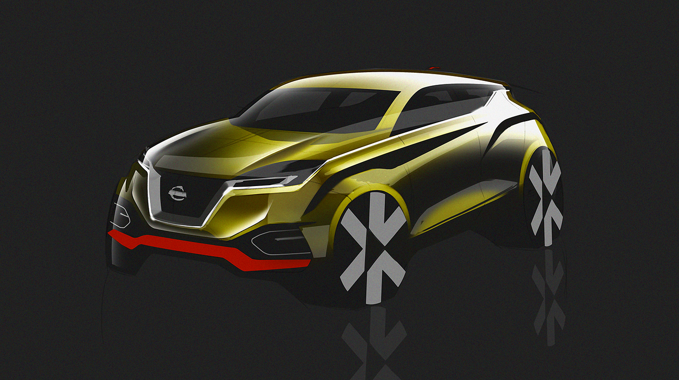 Hand drawn car，draft，Ubee ，Render，Automobile design，