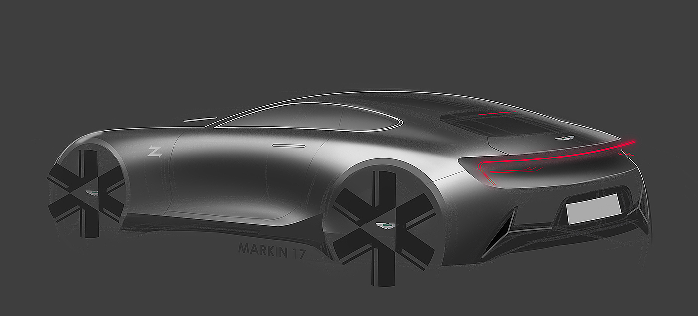 Hand drawn car，draft，Ubee ，Render，Automobile design，