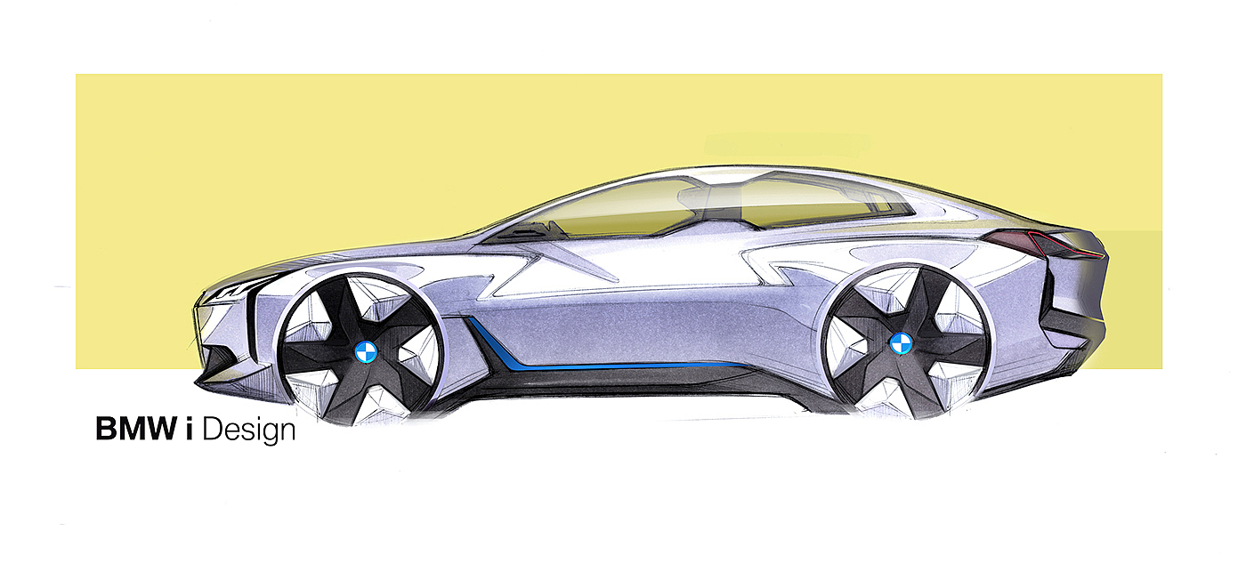 Hand drawn，marker pen，draft，draft，bmw，Official sketch，Electric sports car，Concept car，