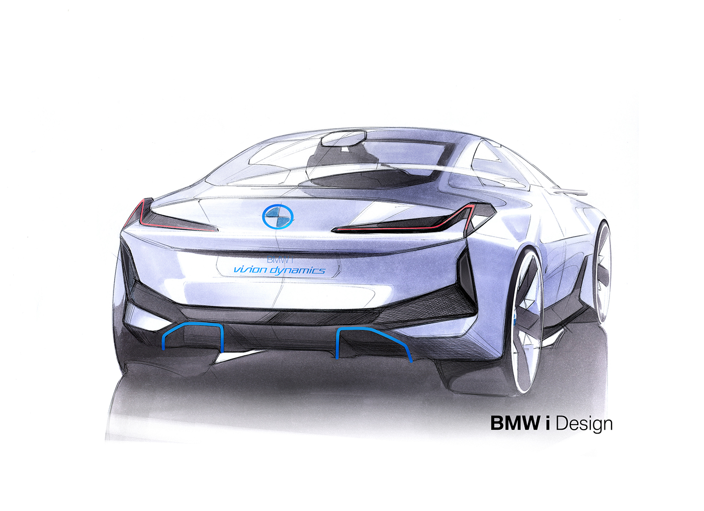 Hand drawn，marker pen，draft，draft，bmw，Official sketch，Electric sports car，Concept car，