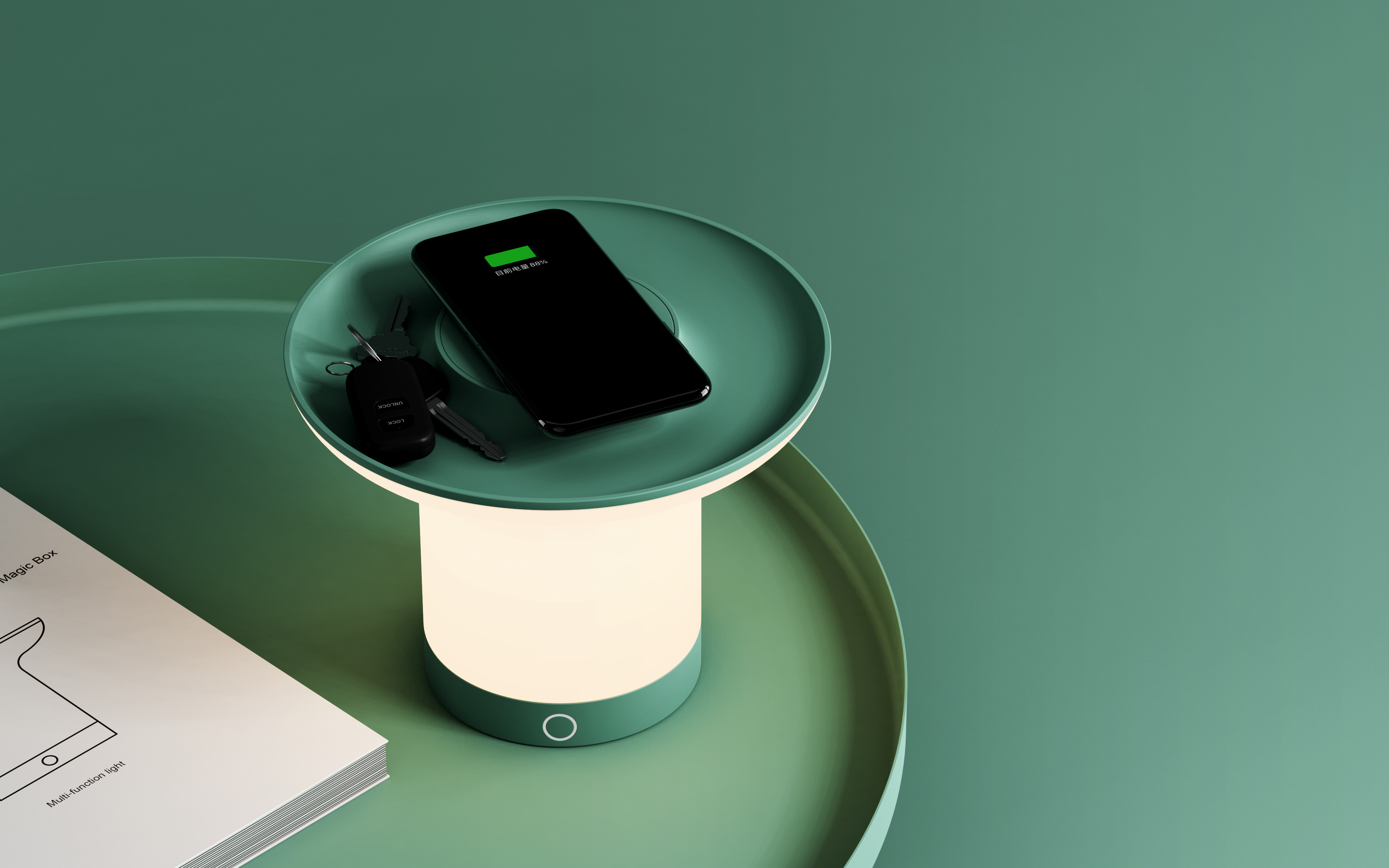multi-function，Bedside lamp，Wireless charging，
