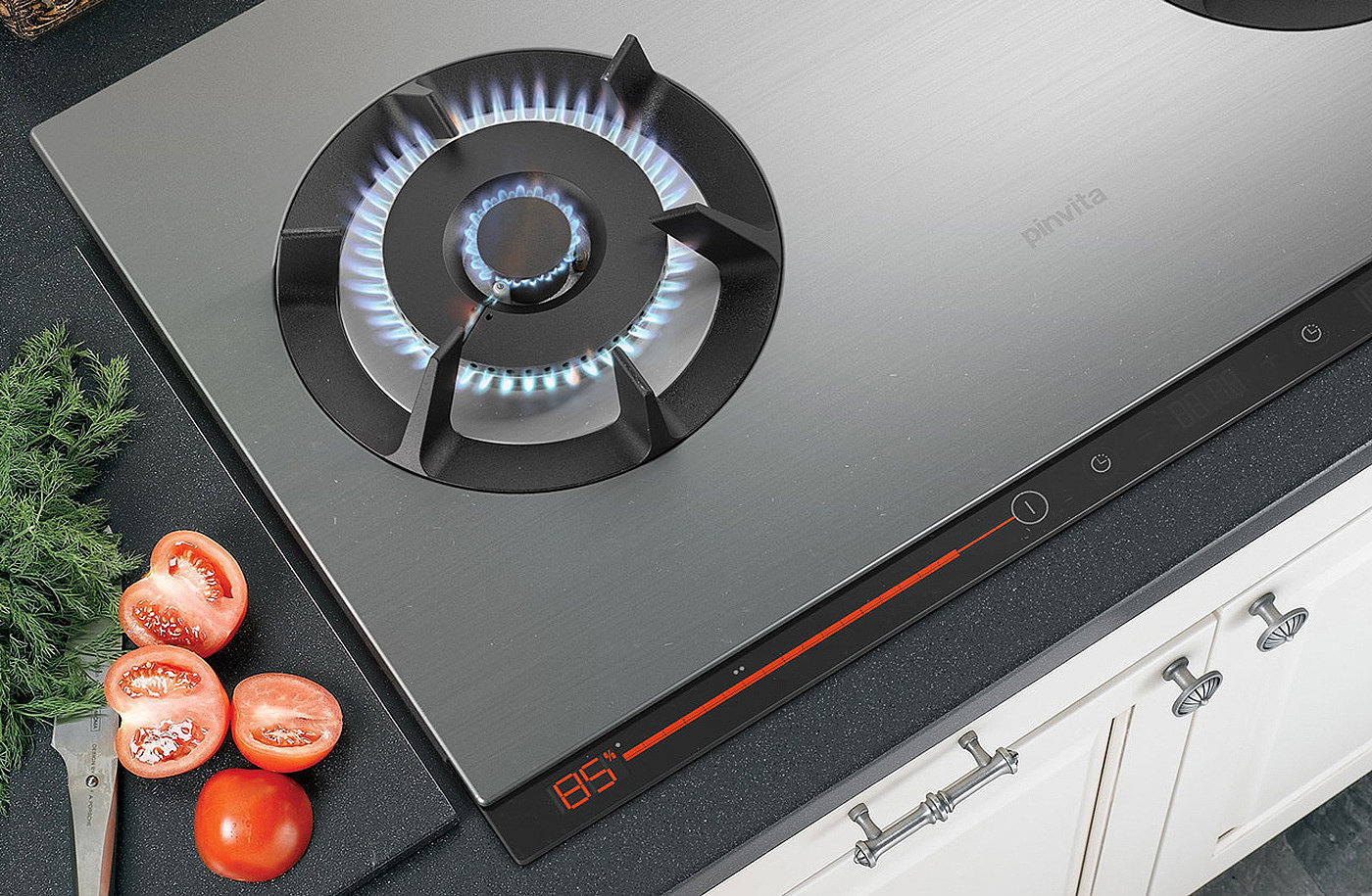 Artem Afanasev，Gas Cooktop 1.1，Pinvita，Advanced gas stove，Geometric design，Ergonomics，High manufacturing quality，