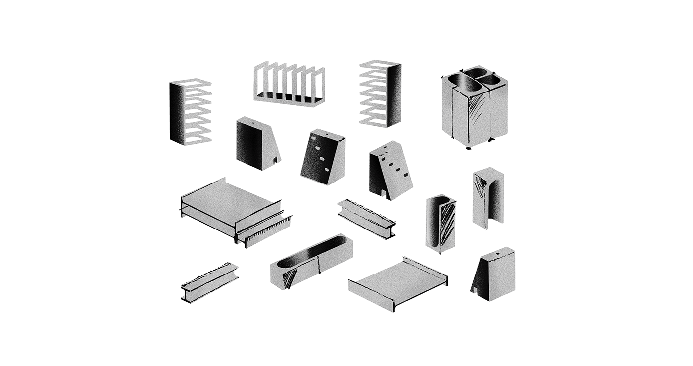 Hyerim Kim，deskitecture，Desk organization object design，Desktop design，concrete，