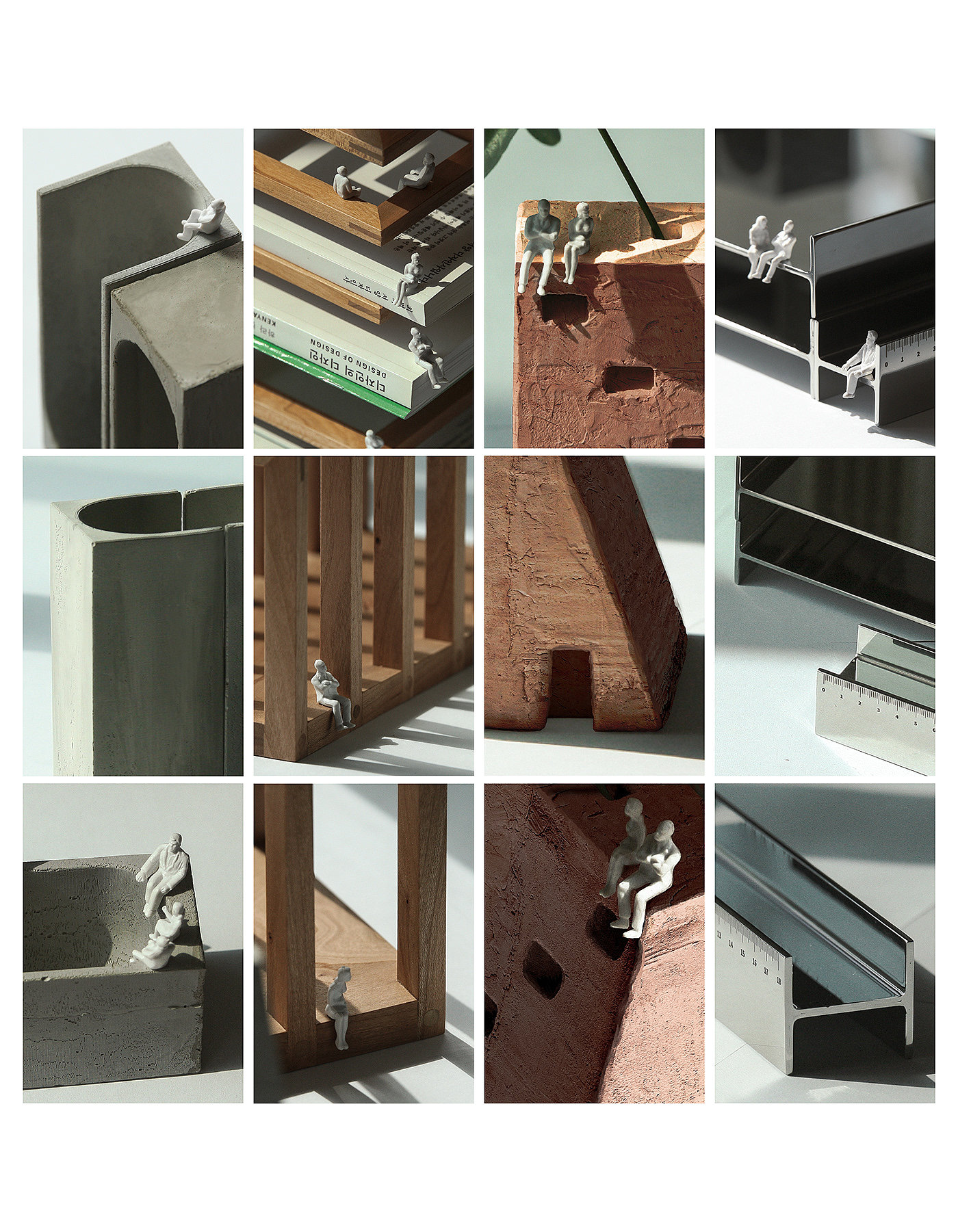 Hyerim Kim，deskitecture，Desk organization object design，Desktop design，concrete，