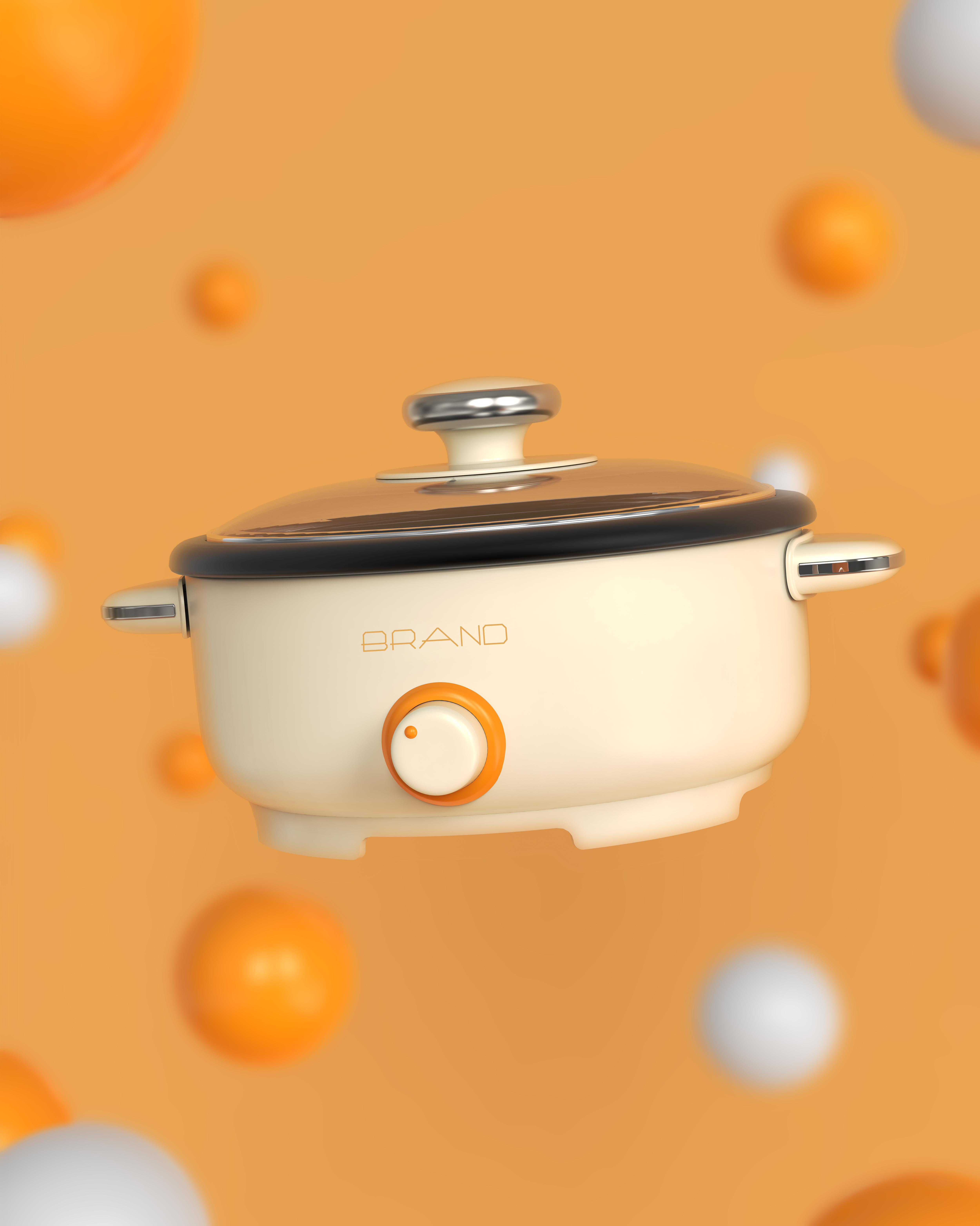 product design，industrial design，small home appliances，Electric Hot pot，concise，lovely，Render，