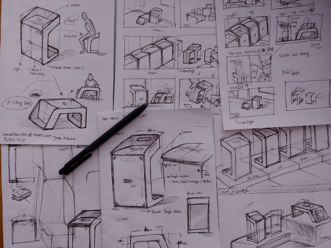 desk，stool，combination，