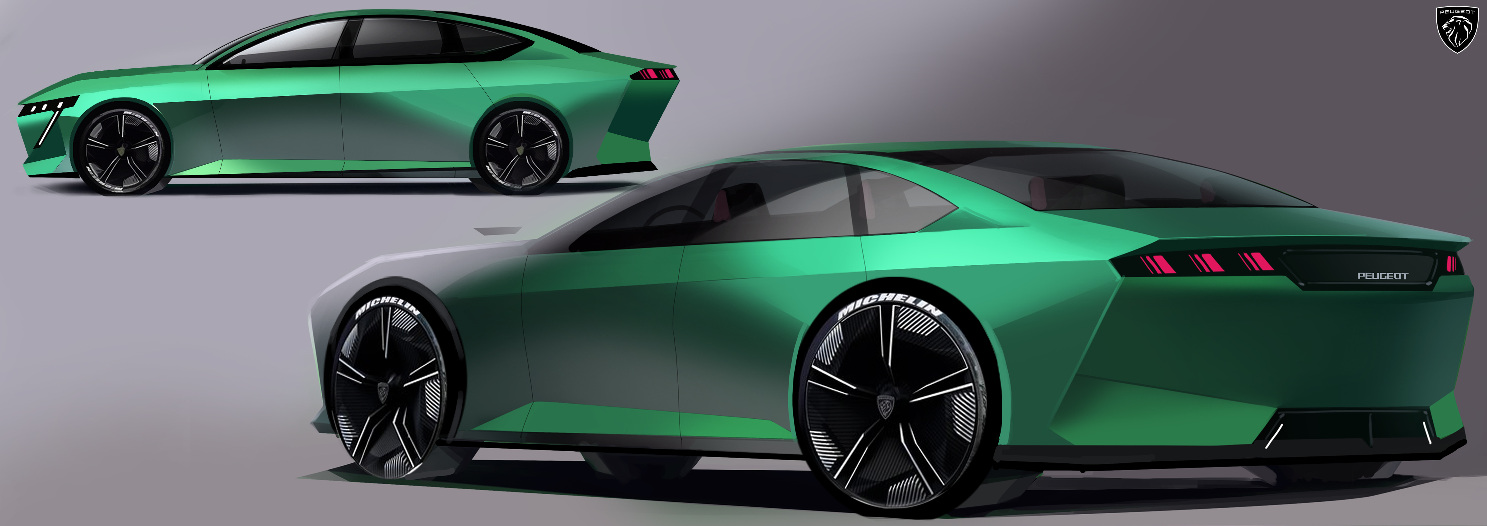 Automobile design，Hand drawn，Automobile exterior decoration design，2d rendering，product design，