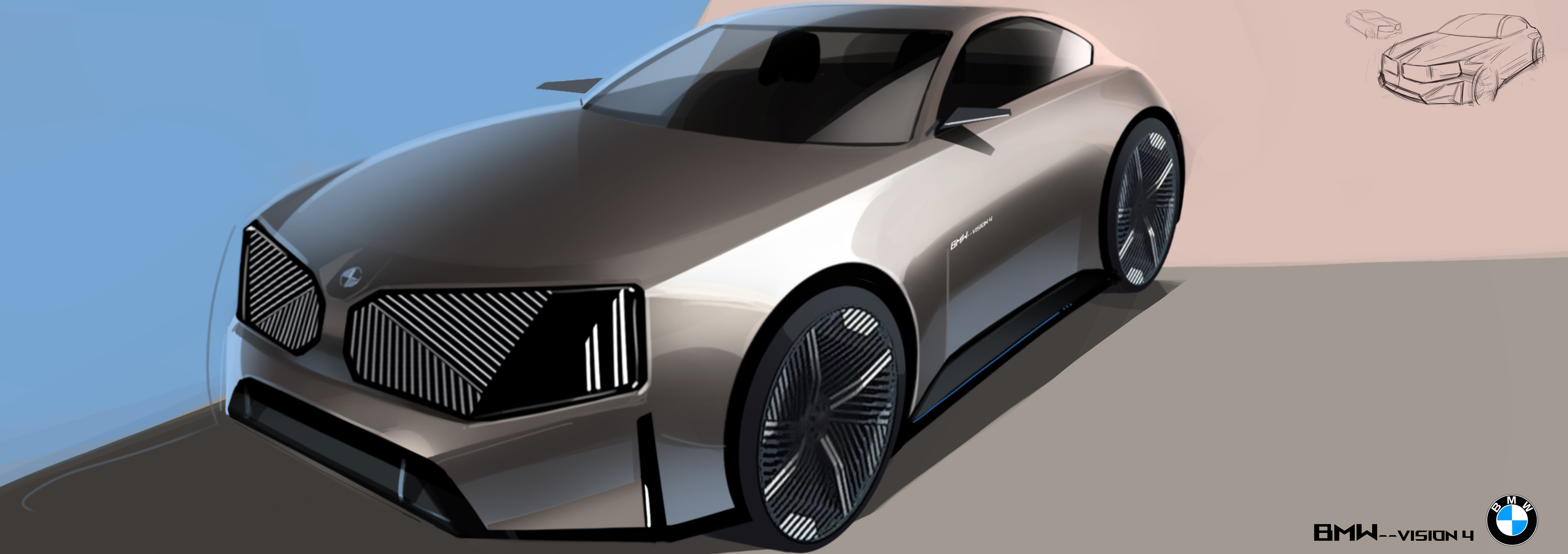 Automobile design，Hand drawn，Automobile exterior decoration design，2d rendering，product design，