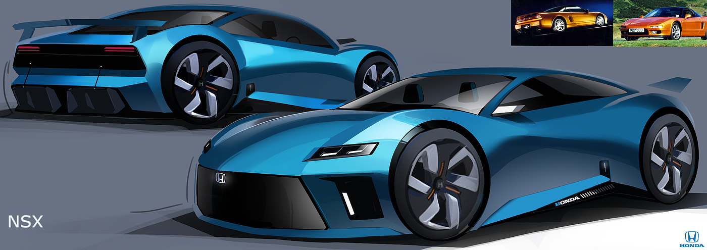 Automobile design，Hand drawn，Automobile exterior decoration design，2d rendering，product design，