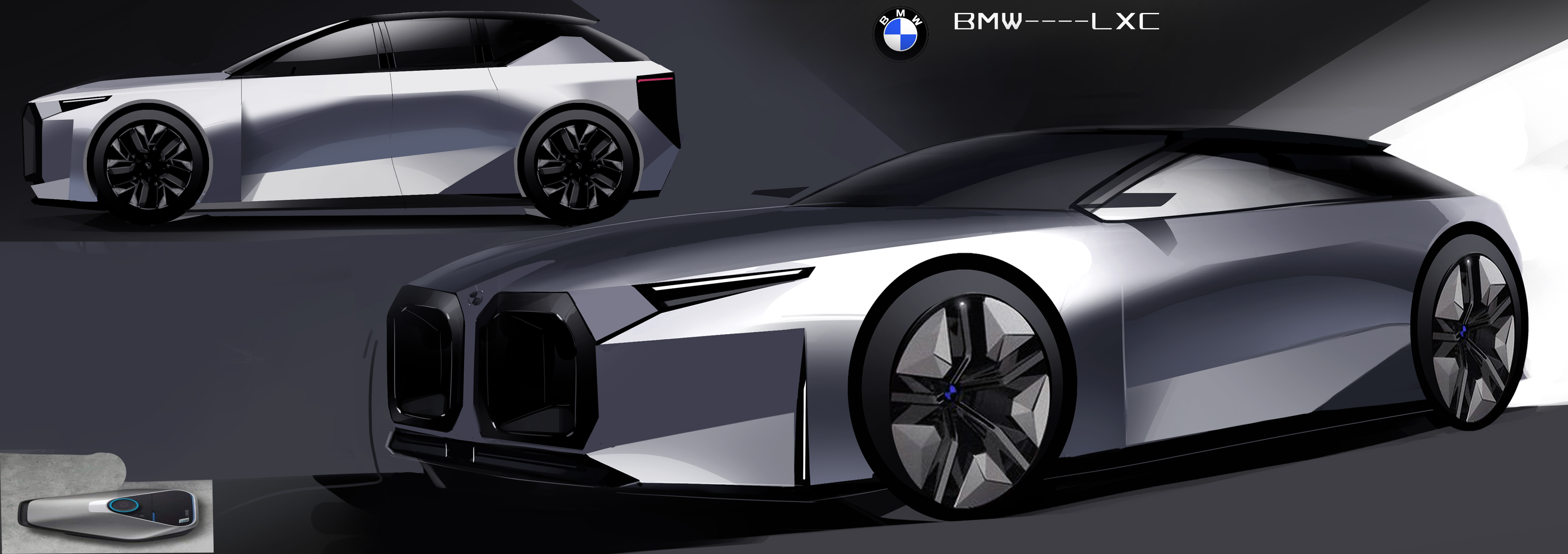 Automobile design，Hand drawn，Automobile exterior decoration design，2d rendering，product design，