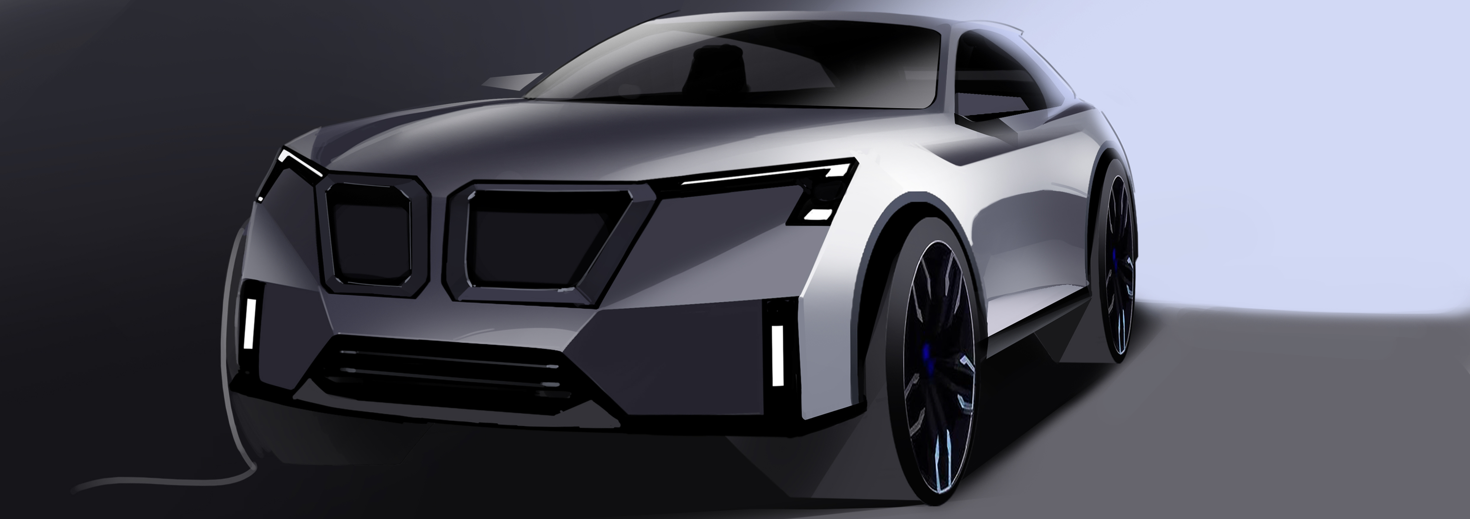 Automobile design，Hand drawn，Automobile exterior decoration design，2d rendering，product design，