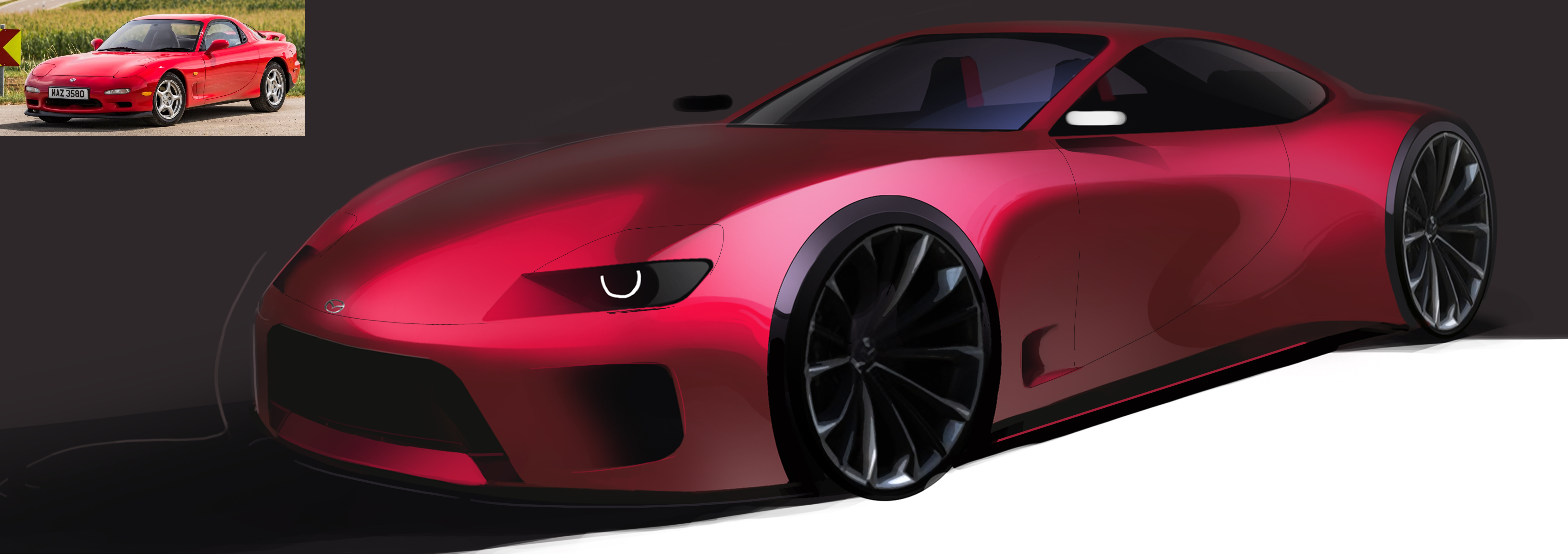 Automobile design，Hand drawn，Automobile exterior decoration design，2d rendering，product design，