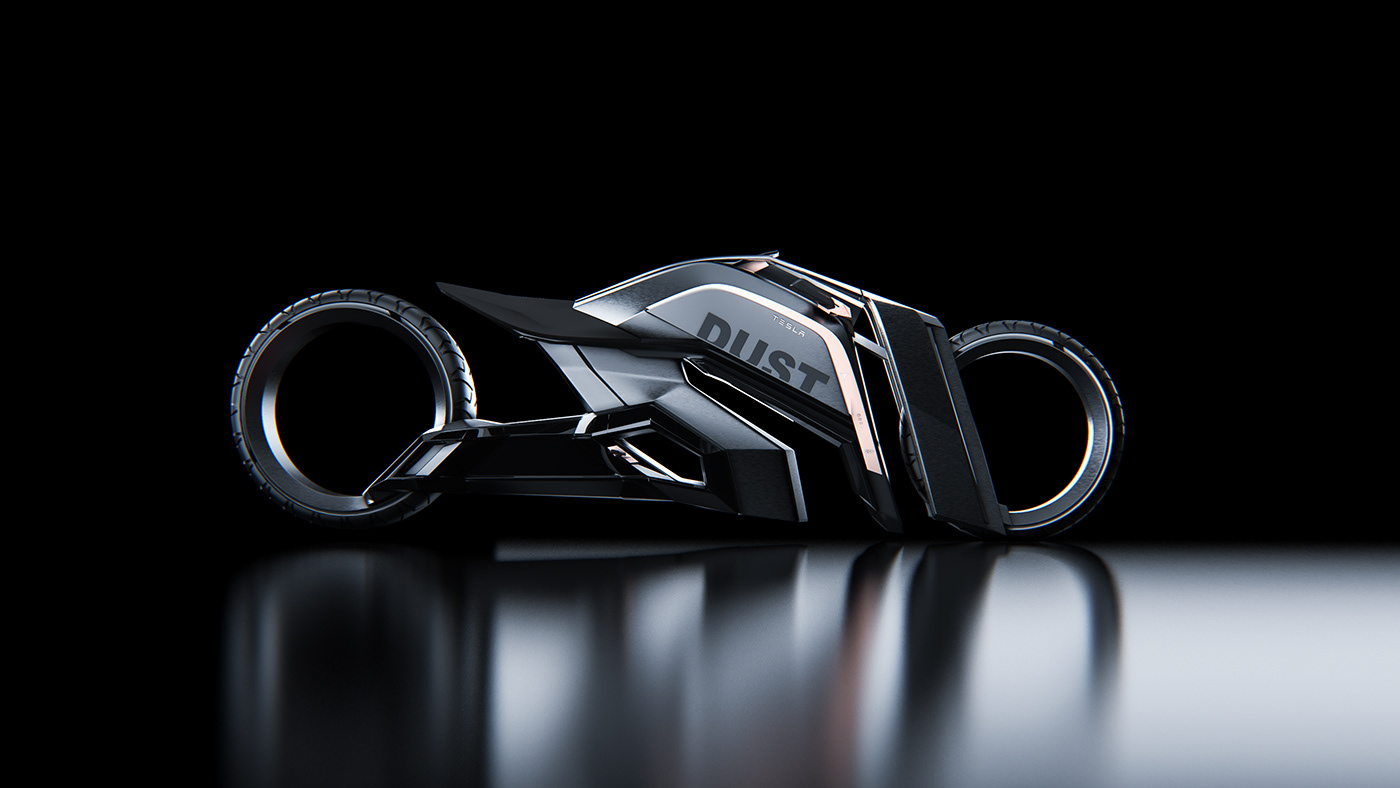 conceptual design，industrial design，Tesla，motorcycle，