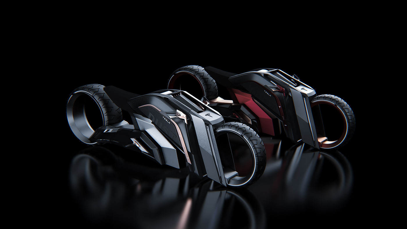 conceptual design，industrial design，Tesla，motorcycle，