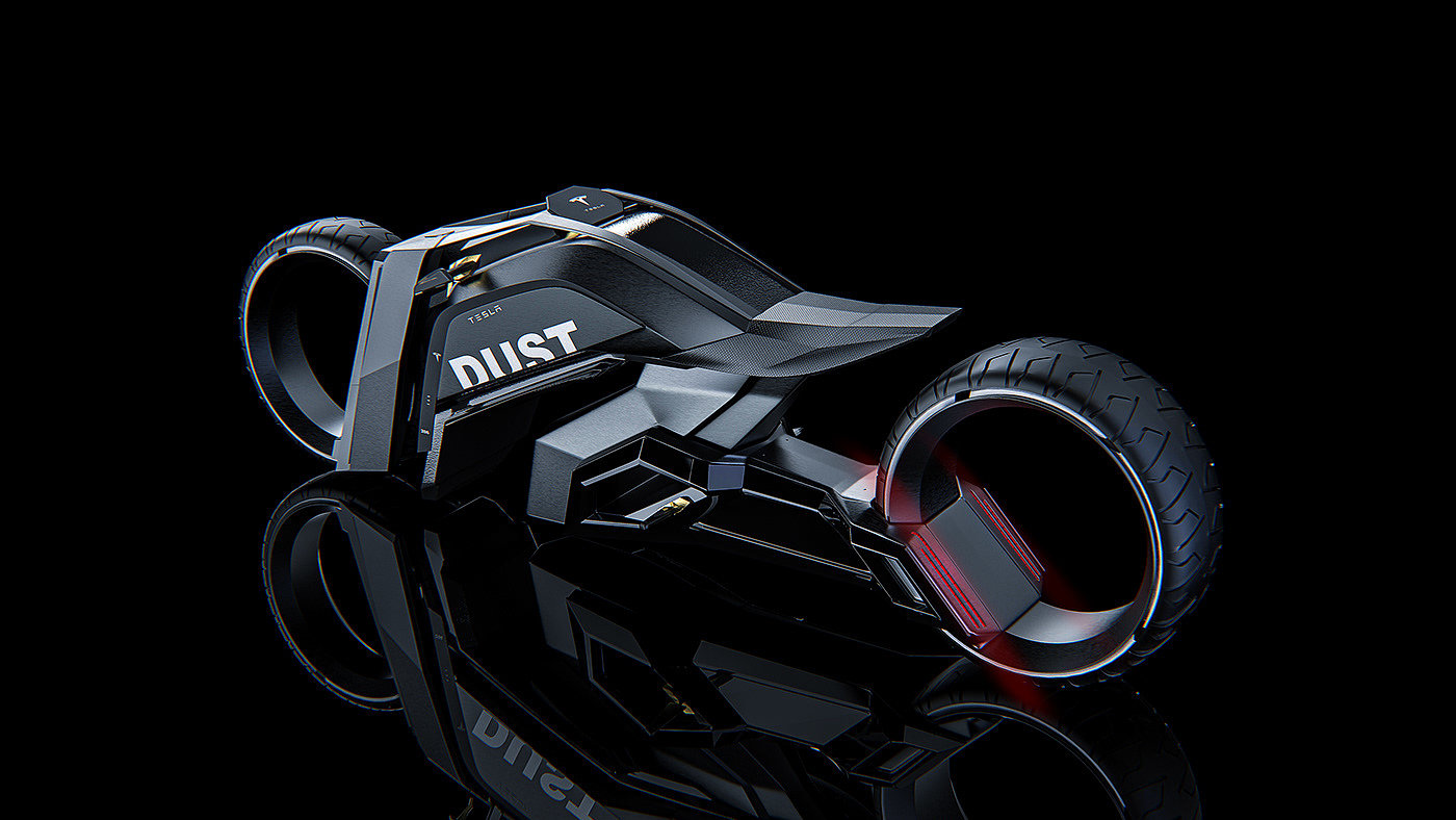 特斯拉E-MAX摩托车概念设计 - 普象网
