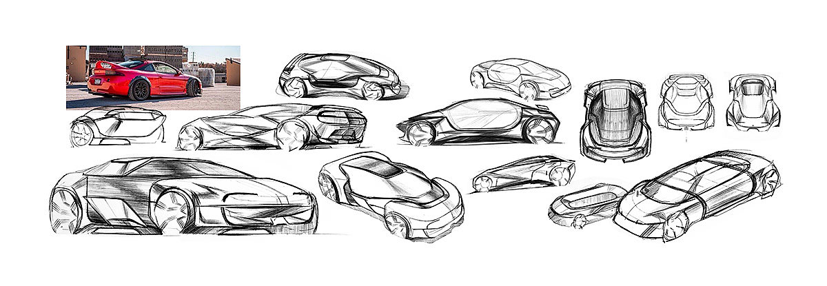 Mitsubishi，Sports car，three-dimensional，cgi，Automobile design，