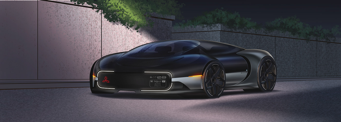 Mitsubishi，Sports car，three-dimensional，cgi，Automobile design，