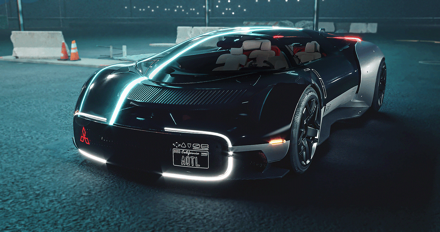 Mitsubishi，Sports car，three-dimensional，cgi，Automobile design，