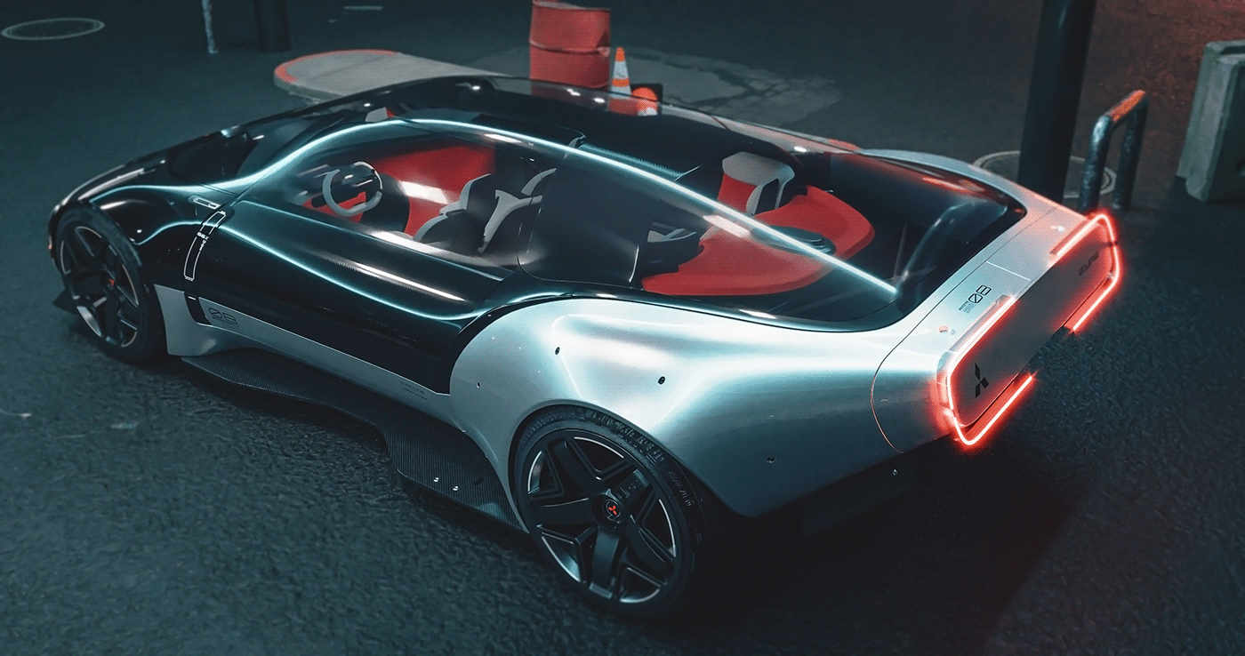Mitsubishi，Sports car，three-dimensional，cgi，Automobile design，