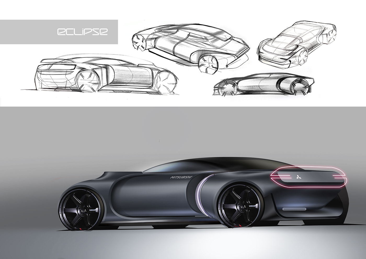 Mitsubishi，Sports car，three-dimensional，cgi，Automobile design，