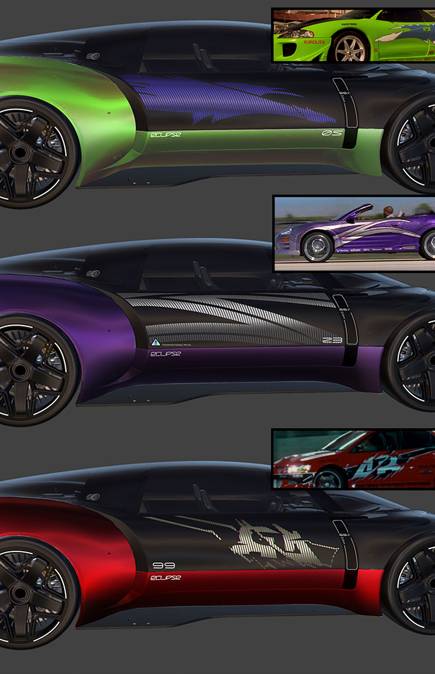 Mitsubishi，Sports car，three-dimensional，cgi，Automobile design，