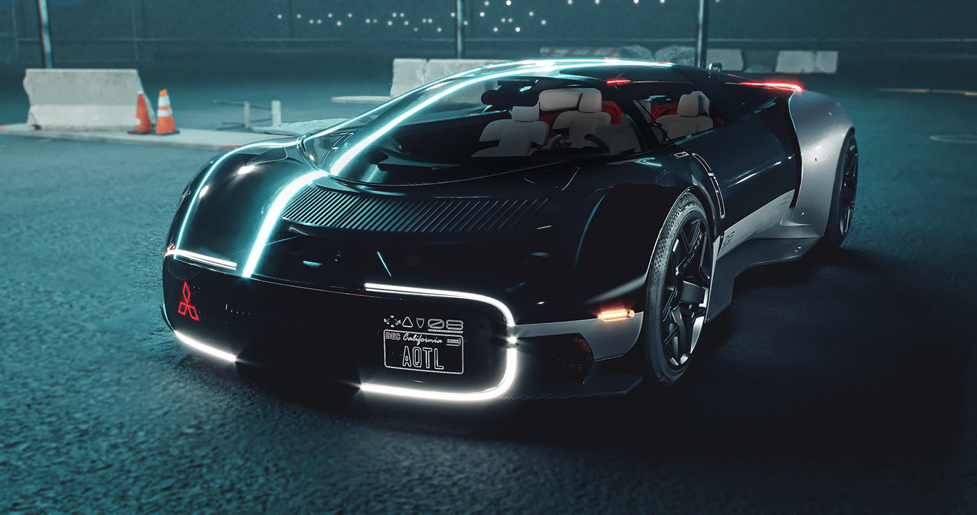 Mitsubishi，Sports car，three-dimensional，cgi，Automobile design，