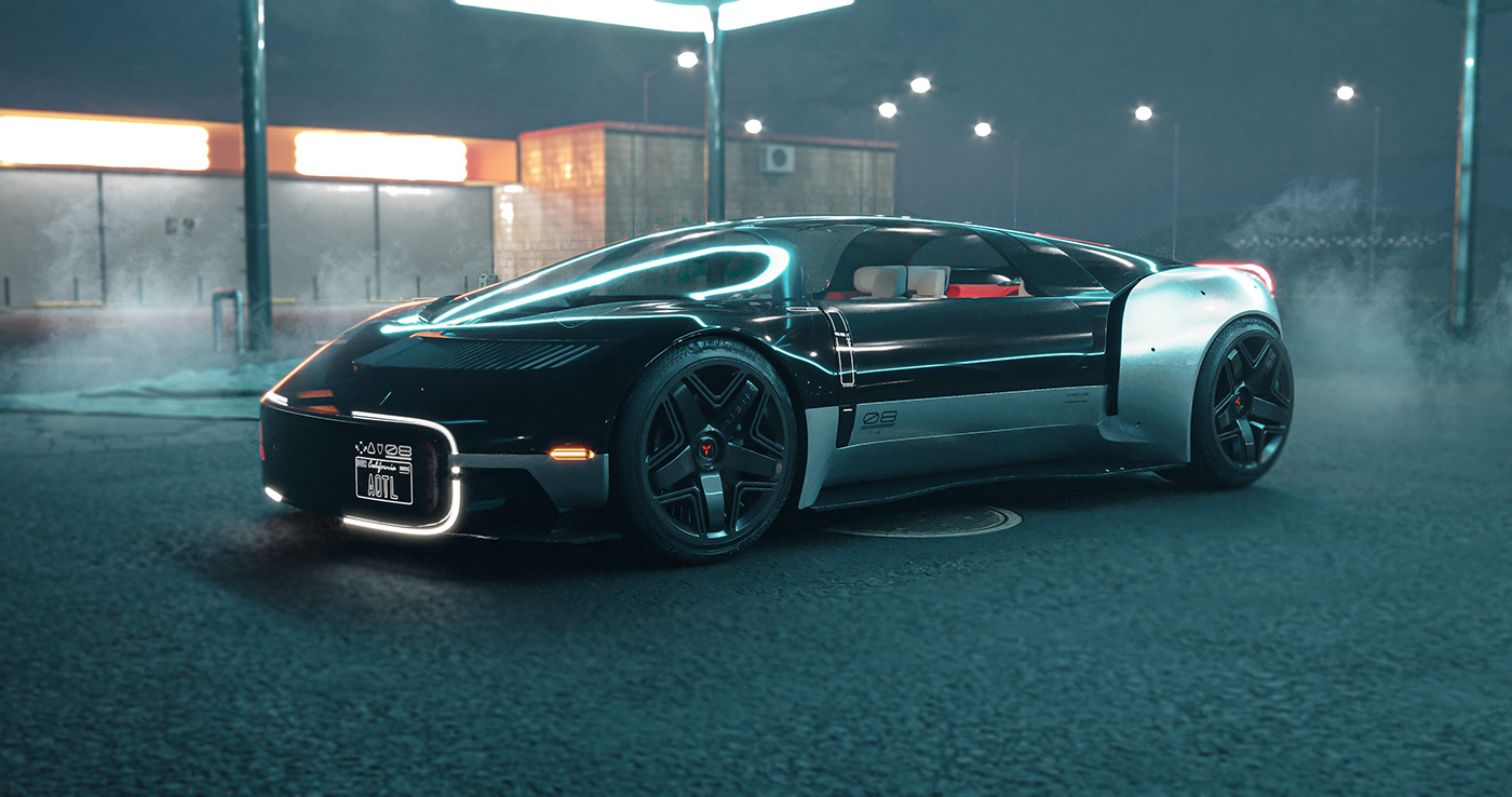 Mitsubishi，Sports car，three-dimensional，cgi，Automobile design，