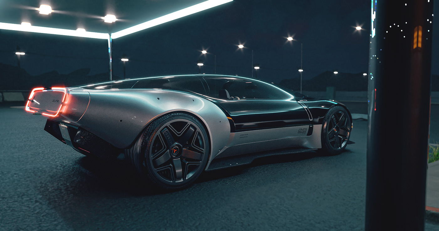 Mitsubishi，Sports car，three-dimensional，cgi，Automobile design，