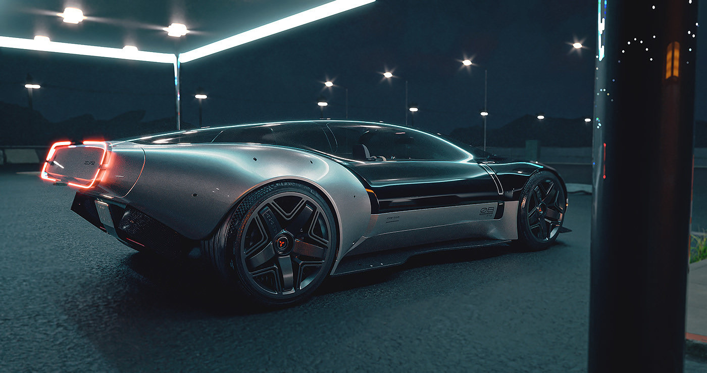 Mitsubishi，Sports car，three-dimensional，cgi，Automobile design，
