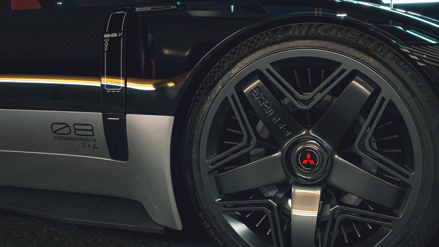 Mitsubishi，Sports car，three-dimensional，cgi，Automobile design，