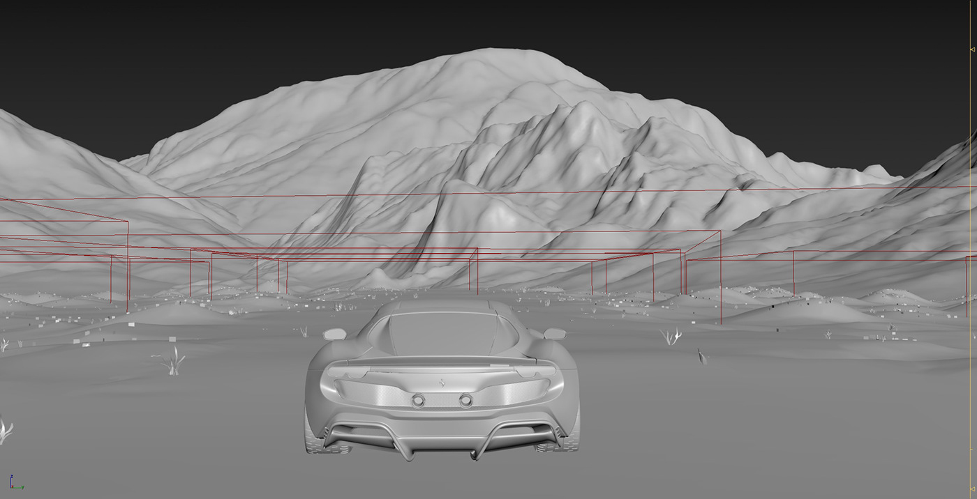 Automobile design，Car Photography，Computer animation，Crown Ferrari，