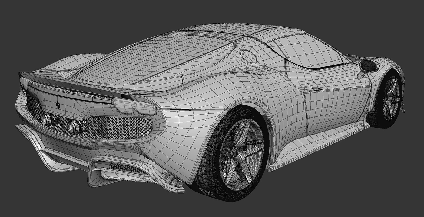 Automobile design，Car Photography，Computer animation，Crown Ferrari，