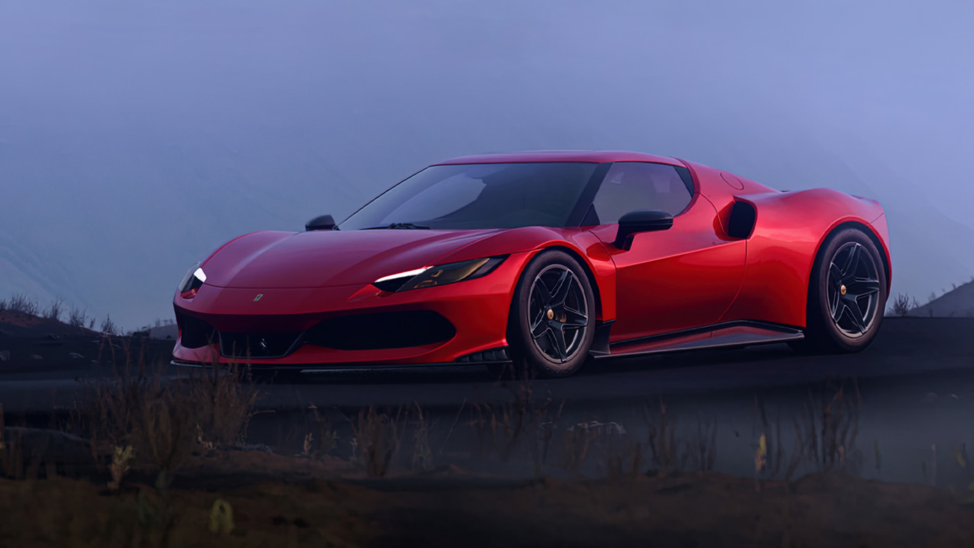 Automobile design，Car Photography，Computer animation，Crown Ferrari，