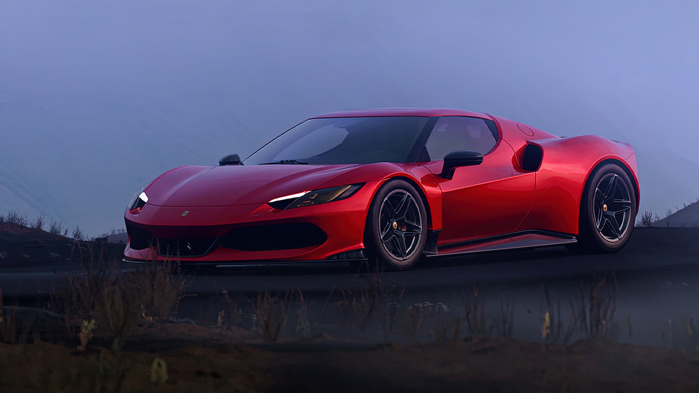 Automobile design，Car Photography，Computer animation，Crown Ferrari，