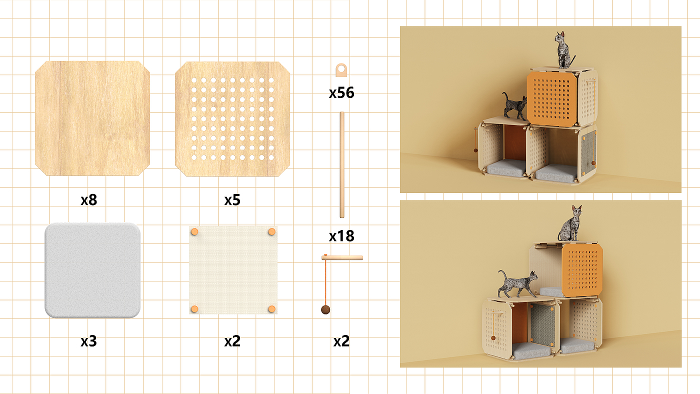 Pet Supplies & Pet，furniture，Cat climbing frame，space，Pet sharing，