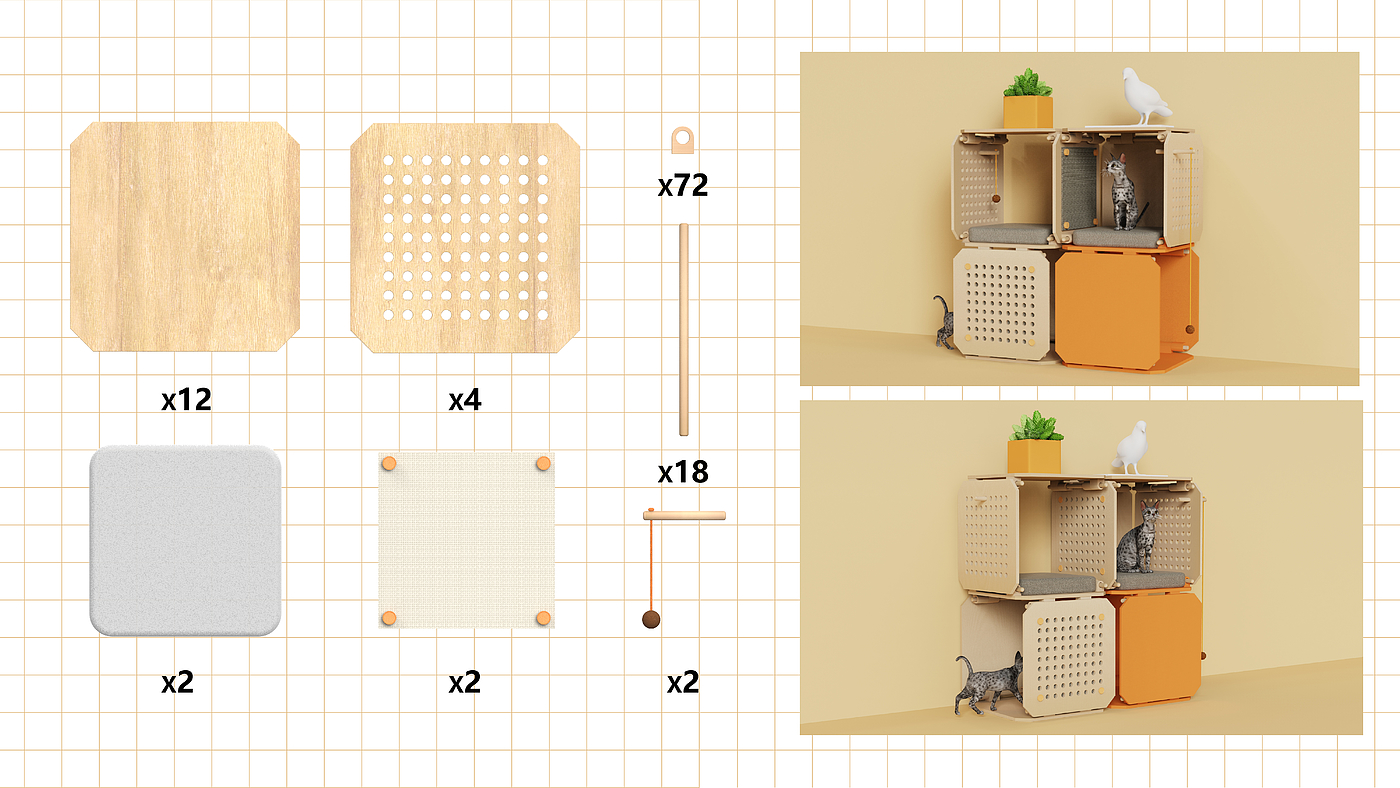 Pet Supplies & Pet，furniture，Cat climbing frame，space，Pet sharing，