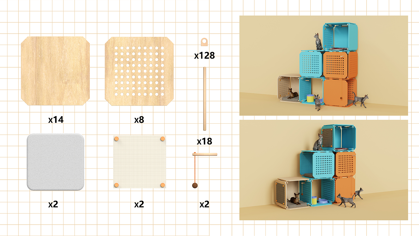 Pet Supplies & Pet，furniture，Cat climbing frame，space，Pet sharing，