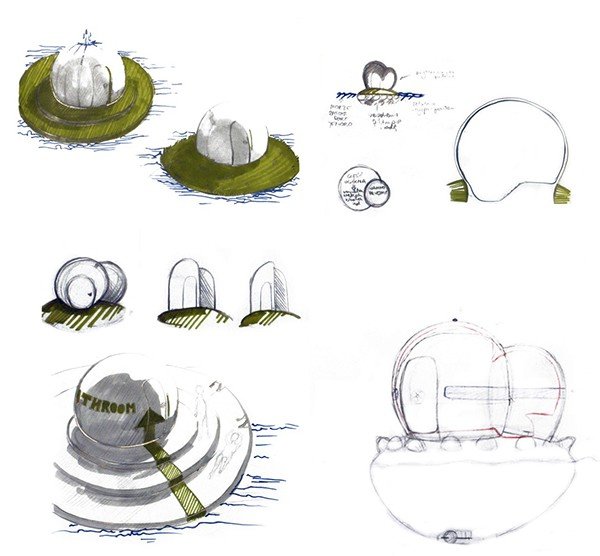 yacht，Shower Room，concept，Hand drawn，ship，