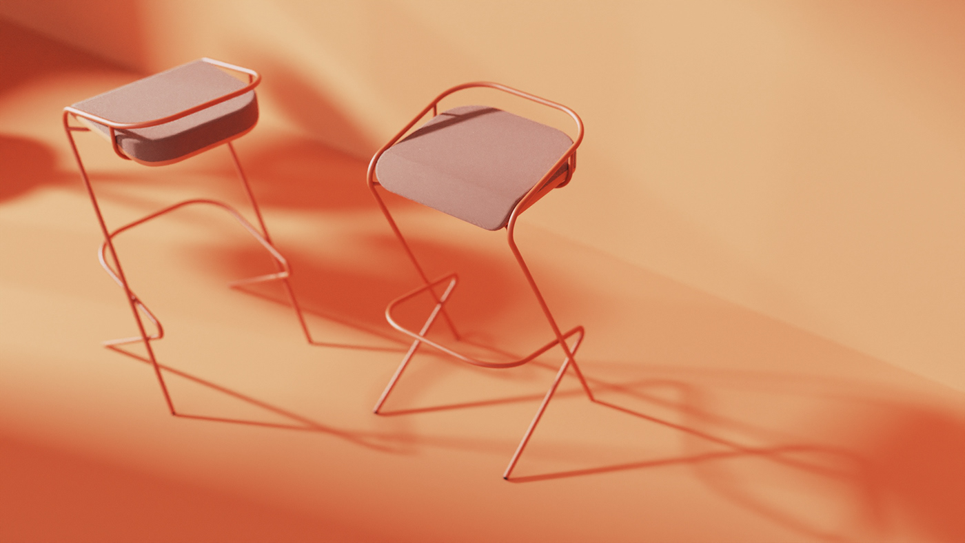bench，product design，furniture，Flamingo，