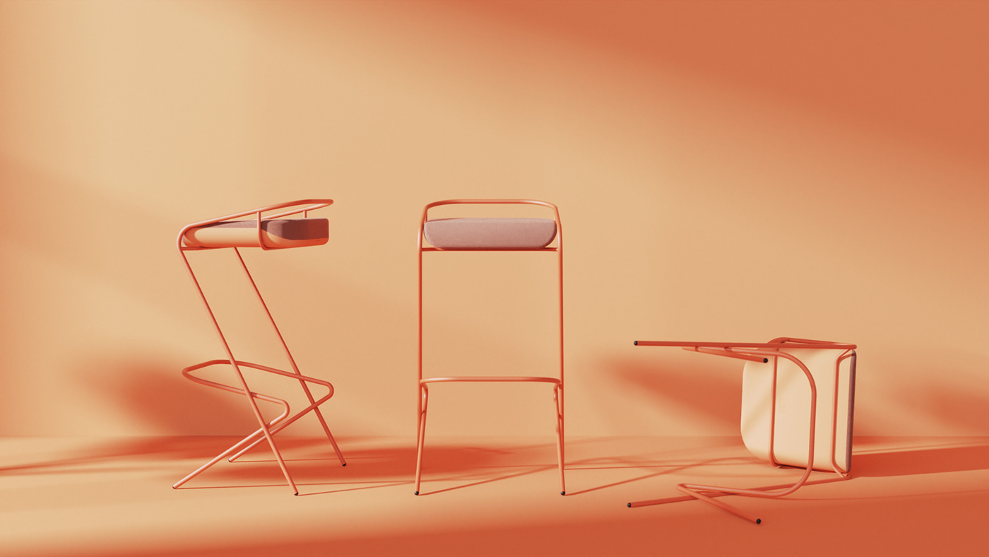 bench，product design，furniture，Flamingo，