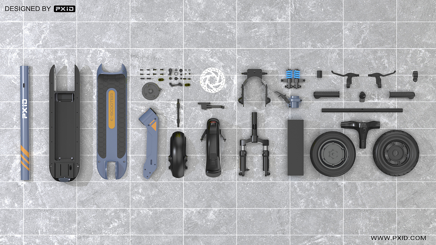 Electric scooter，Scooter，industrial design，Appearance design，Product modeling design，