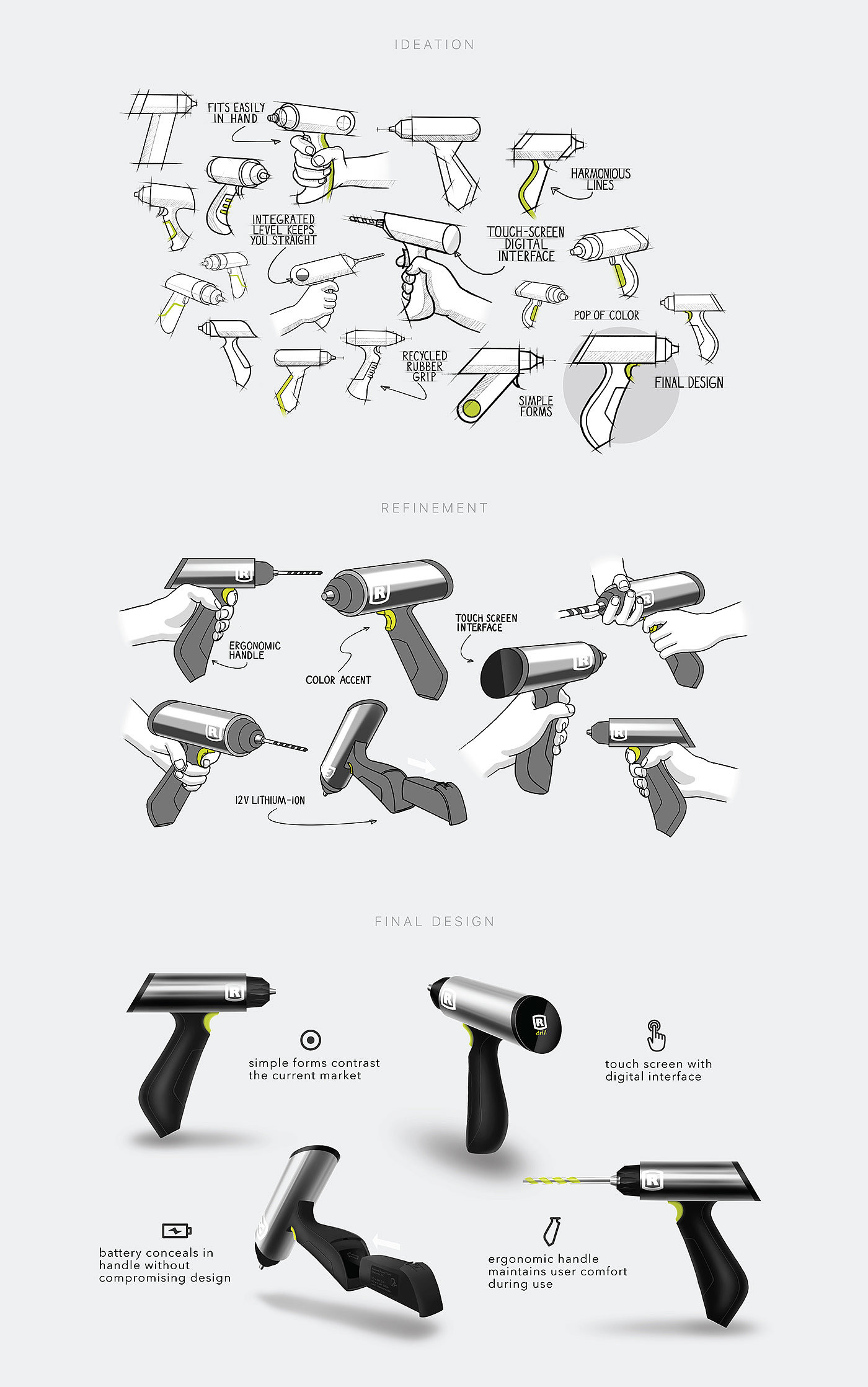 Thomas Fazio，Drill，Simplified design，product design，