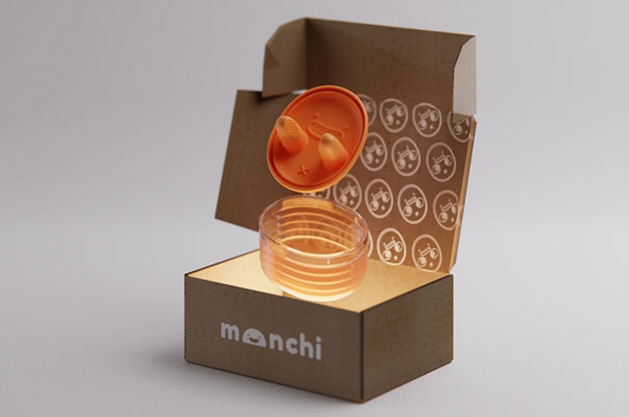 Monchi，小吃盒，硅胶盖，手指夹，