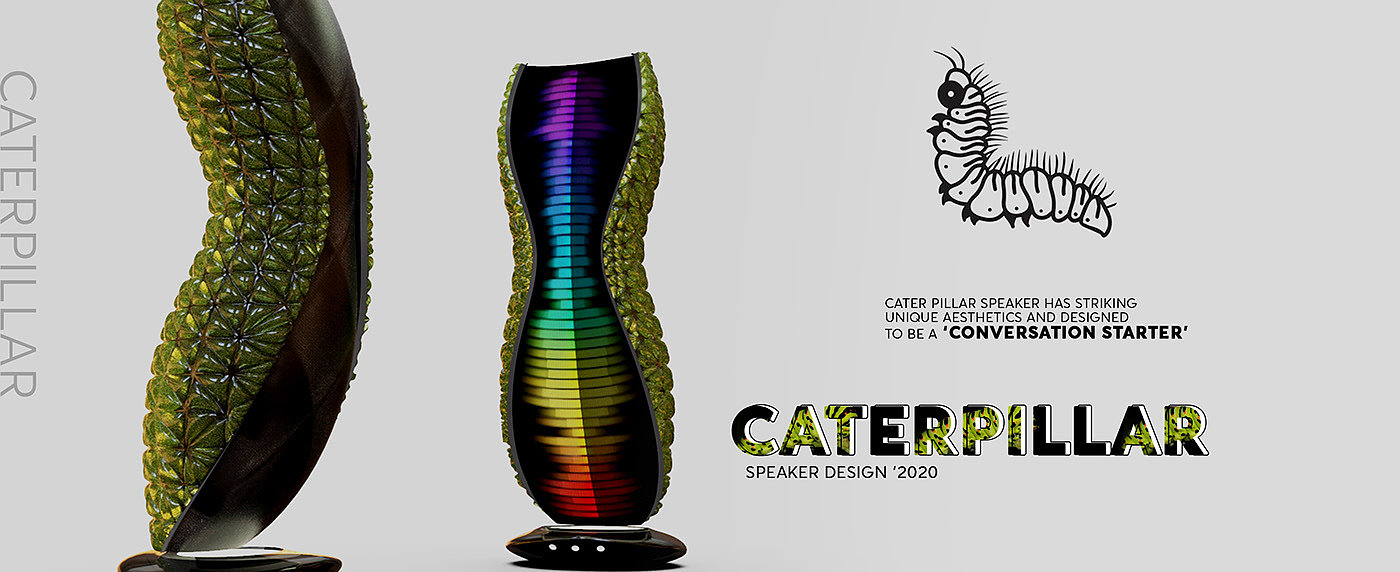 four of spades，Render，Crawler speaker，Exotic design，loudspeaker box，caterpillar，Caterpillar，