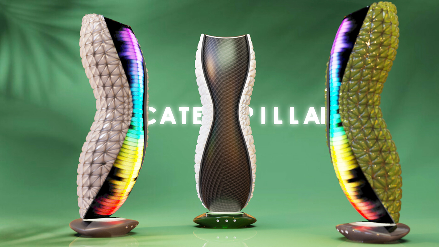 four of spades，Render，Crawler speaker，Exotic design，loudspeaker box，caterpillar，Caterpillar，