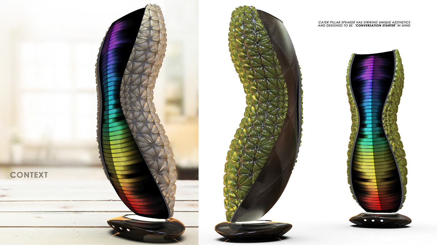 four of spades，Render，Crawler speaker，Exotic design，loudspeaker box，caterpillar，Caterpillar，