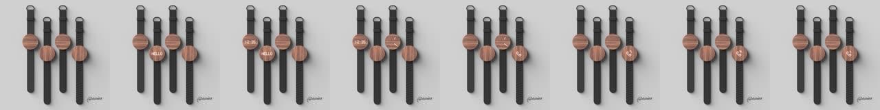 Mauricio Sanin，Wrist watch，Wristwatch，Simplicity，Backup，Concept Watch，wooden ，