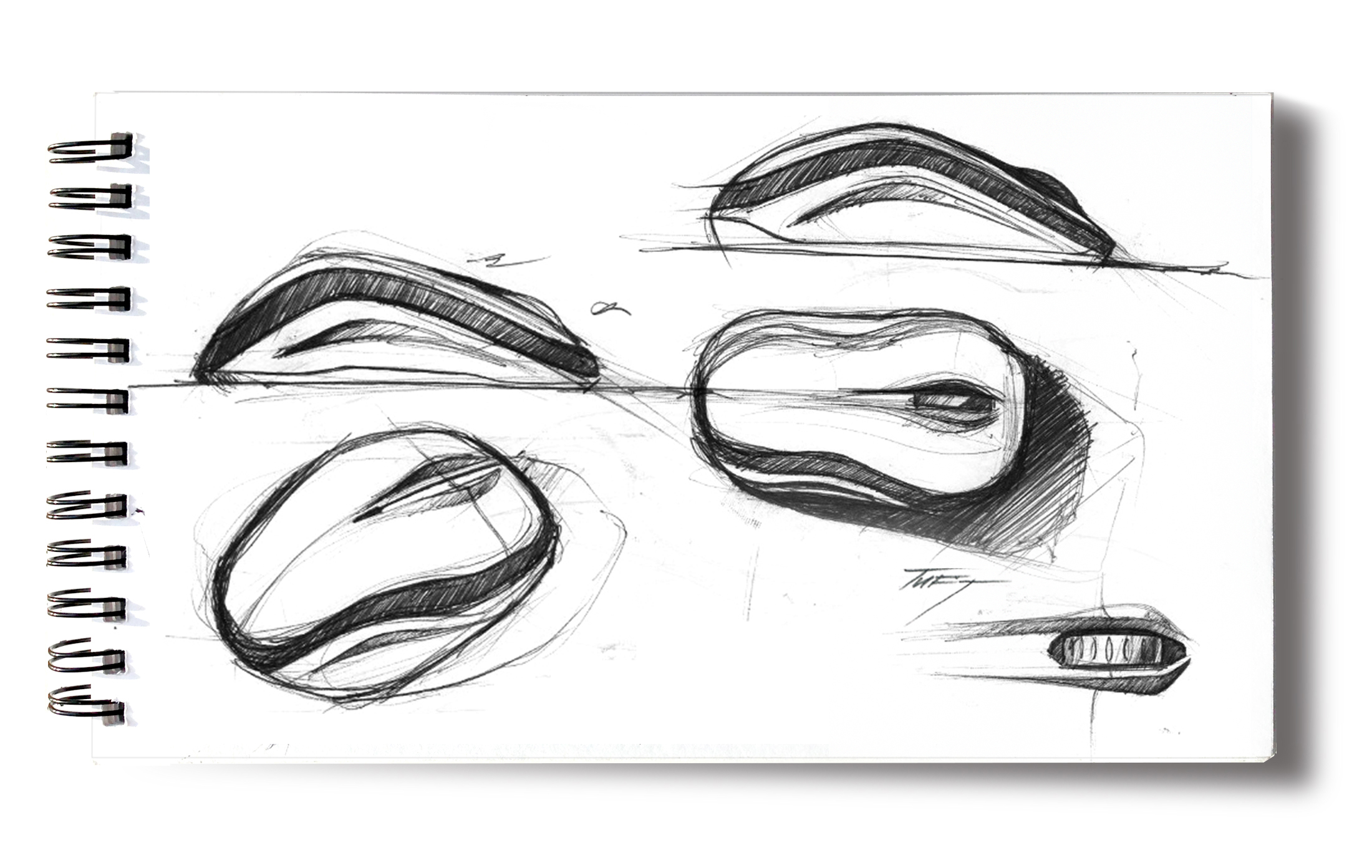 mouse，Logitech M325，Logitech，conceptual design，Hand drawn，Render，