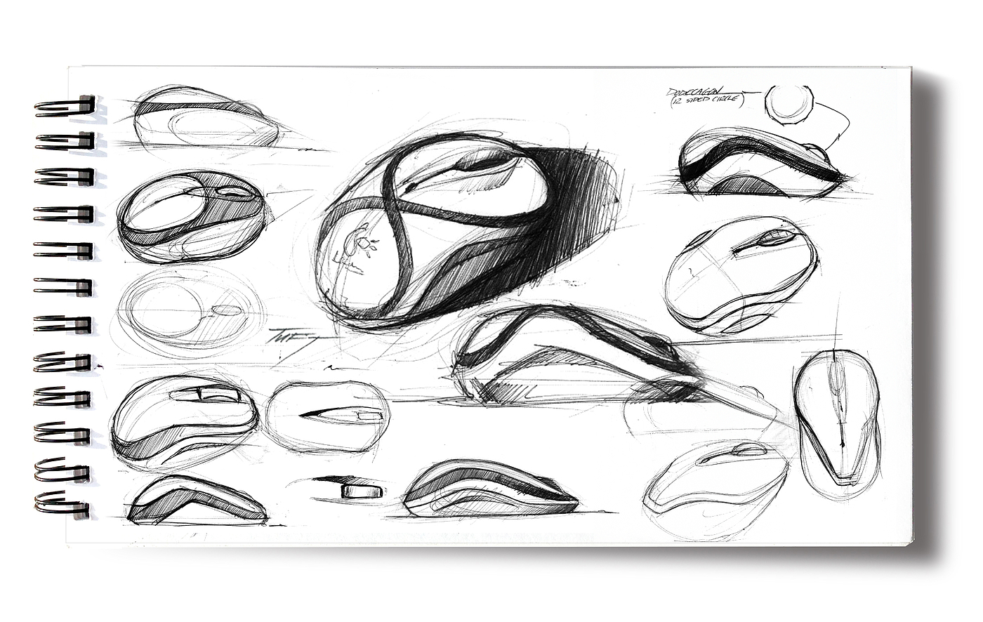 mouse，Logitech M325，Logitech，conceptual design，Hand drawn，Render，